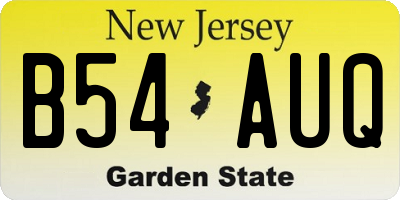 NJ license plate B54AUQ