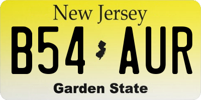 NJ license plate B54AUR