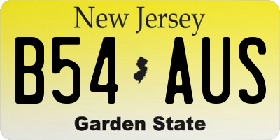 NJ license plate B54AUS