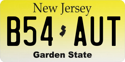 NJ license plate B54AUT