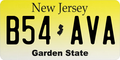 NJ license plate B54AVA