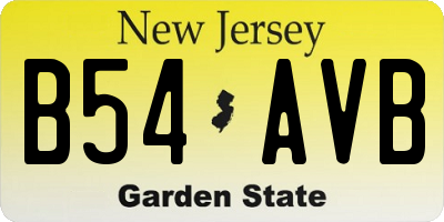 NJ license plate B54AVB