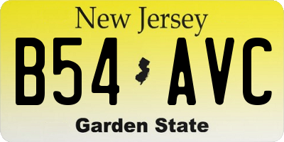 NJ license plate B54AVC