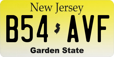 NJ license plate B54AVF