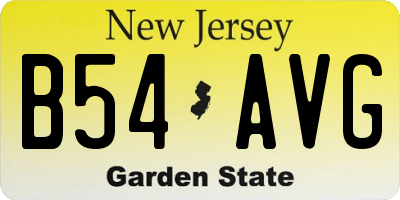 NJ license plate B54AVG