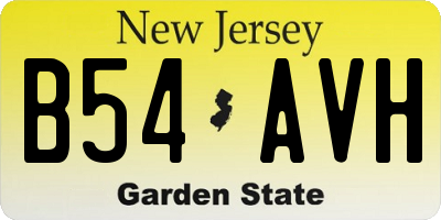 NJ license plate B54AVH
