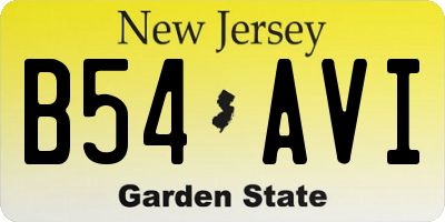 NJ license plate B54AVI