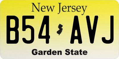 NJ license plate B54AVJ