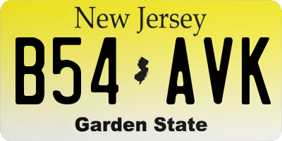 NJ license plate B54AVK
