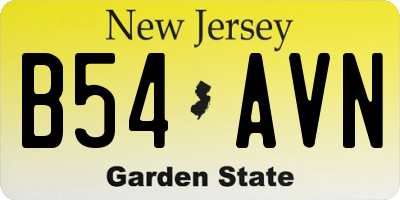 NJ license plate B54AVN