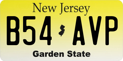 NJ license plate B54AVP
