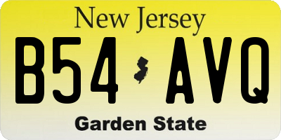 NJ license plate B54AVQ