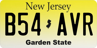 NJ license plate B54AVR