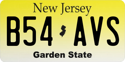 NJ license plate B54AVS