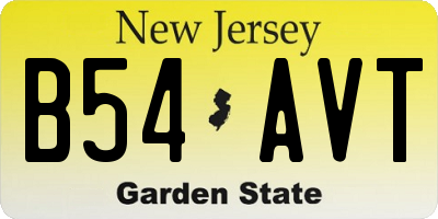 NJ license plate B54AVT