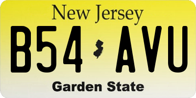 NJ license plate B54AVU