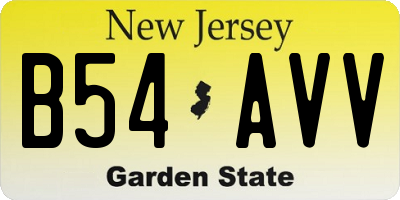NJ license plate B54AVV