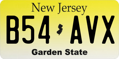 NJ license plate B54AVX