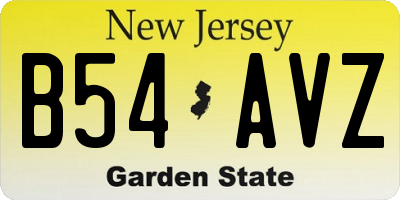 NJ license plate B54AVZ