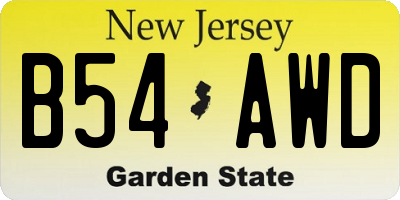 NJ license plate B54AWD