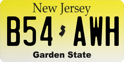 NJ license plate B54AWH