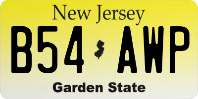 NJ license plate B54AWP