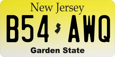 NJ license plate B54AWQ