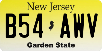 NJ license plate B54AWV