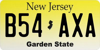 NJ license plate B54AXA