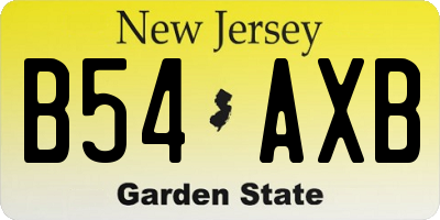 NJ license plate B54AXB