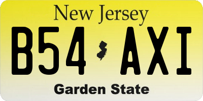 NJ license plate B54AXI