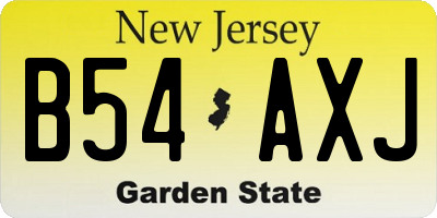NJ license plate B54AXJ