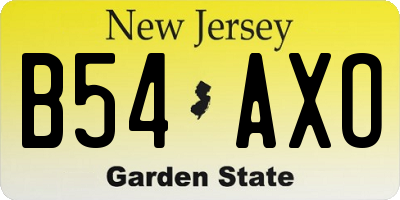 NJ license plate B54AXO