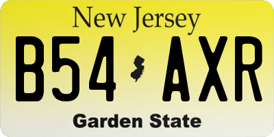 NJ license plate B54AXR