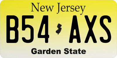 NJ license plate B54AXS