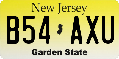 NJ license plate B54AXU