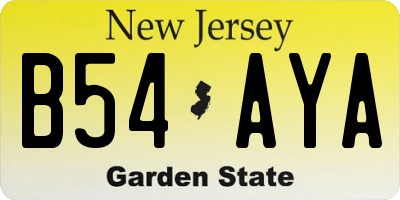 NJ license plate B54AYA