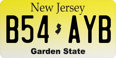 NJ license plate B54AYB