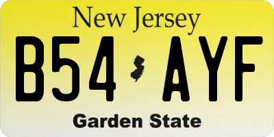 NJ license plate B54AYF