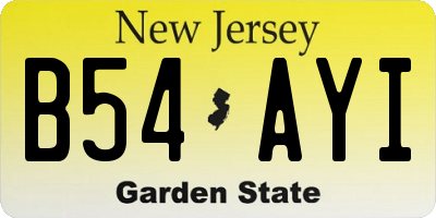 NJ license plate B54AYI