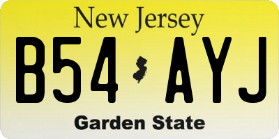 NJ license plate B54AYJ