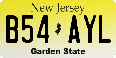 NJ license plate B54AYL