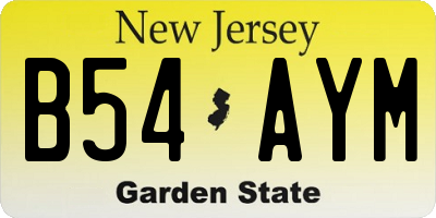 NJ license plate B54AYM