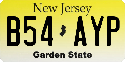 NJ license plate B54AYP