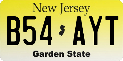NJ license plate B54AYT