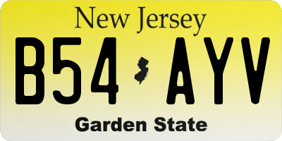 NJ license plate B54AYV