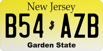 NJ license plate B54AZB