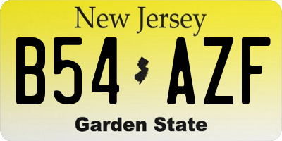 NJ license plate B54AZF