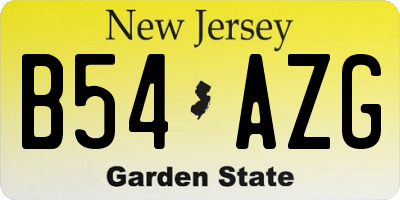 NJ license plate B54AZG