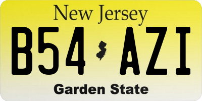 NJ license plate B54AZI